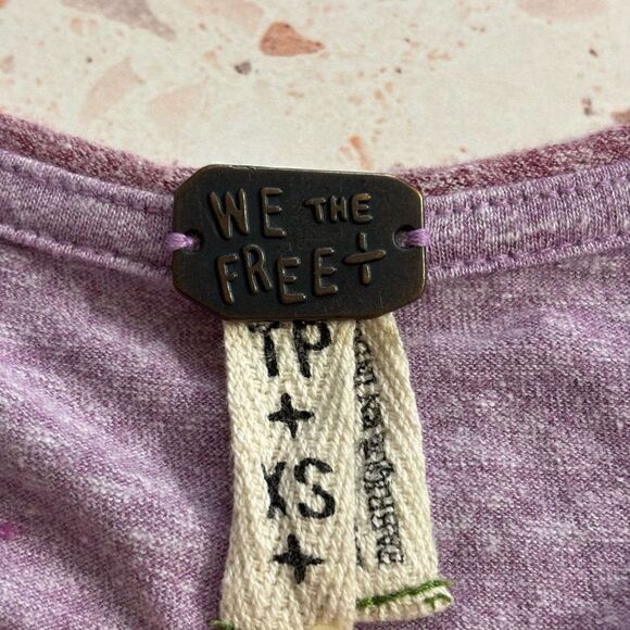 Free people we the free cloud nine color block flowy long sleeve top purple XS - Picture 5 of 10